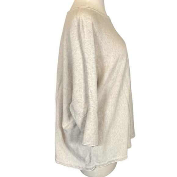 J.Jill 100% Cotton Sweater Heather Gray Size Medium 3/4 Sleeve Boat Neck Casual - Picture 3 of 10